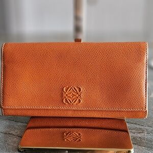 Loewe Vibrant Orange Leather Wallet
